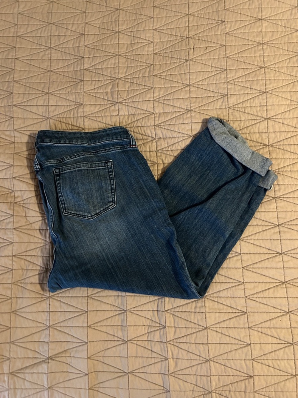 torrid Dark Blue Boyfriend Jeans with Cuffed Hem